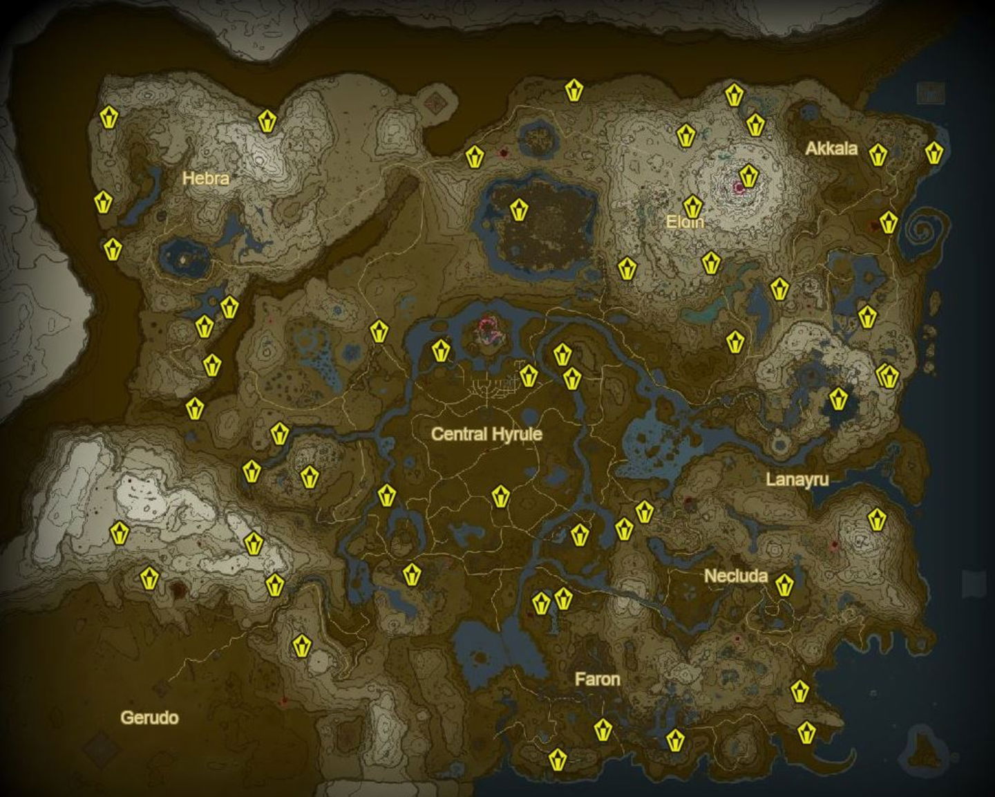 Todos los Petrarok de la superficie en Zelda TOTK