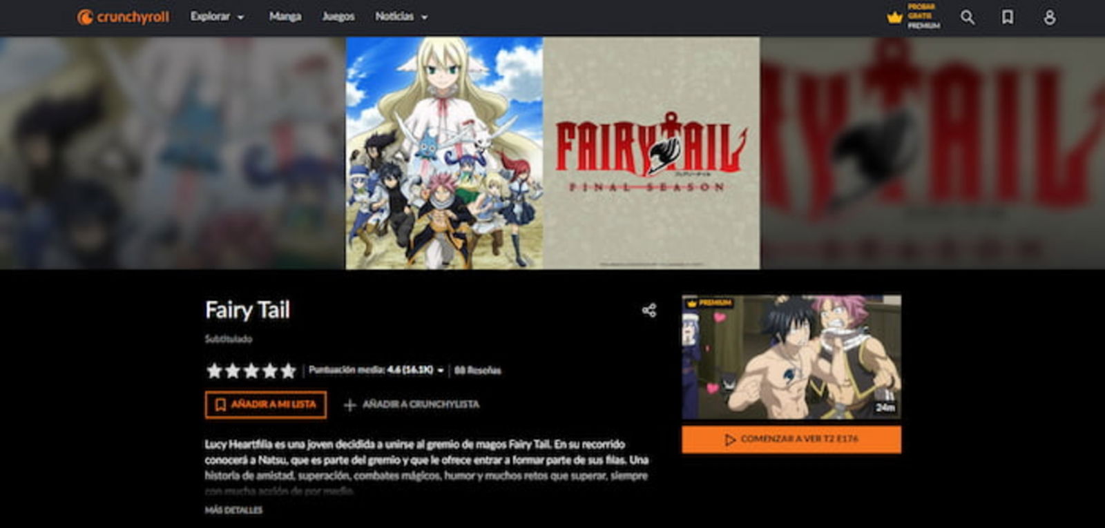 En Crunchyroll podrás encontrar los episodios de Fairy Tail a partir de la segunda temporada