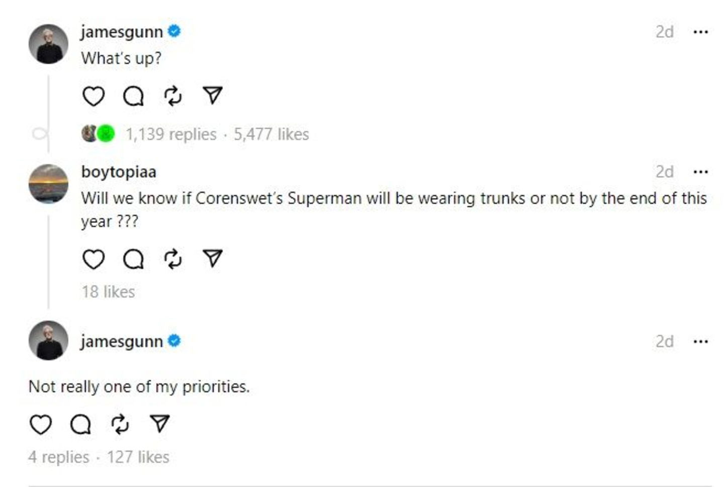 James Gunn solventa una gran duda sobre el traje de Superman en su próxima película
