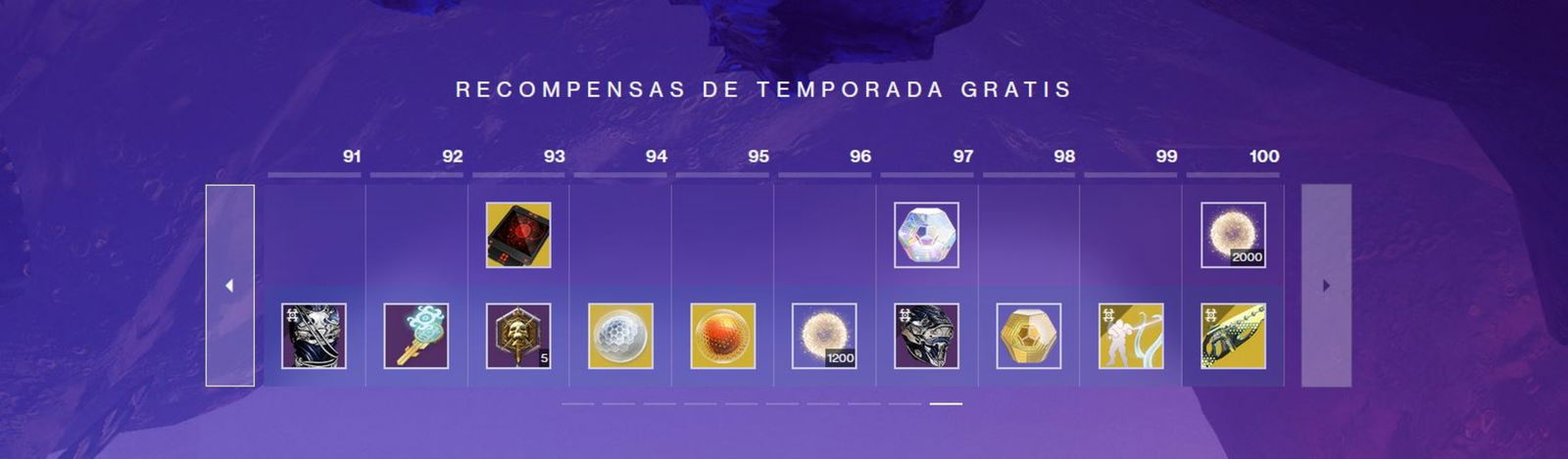 Recompensas de temporada gratis en Destiny 2