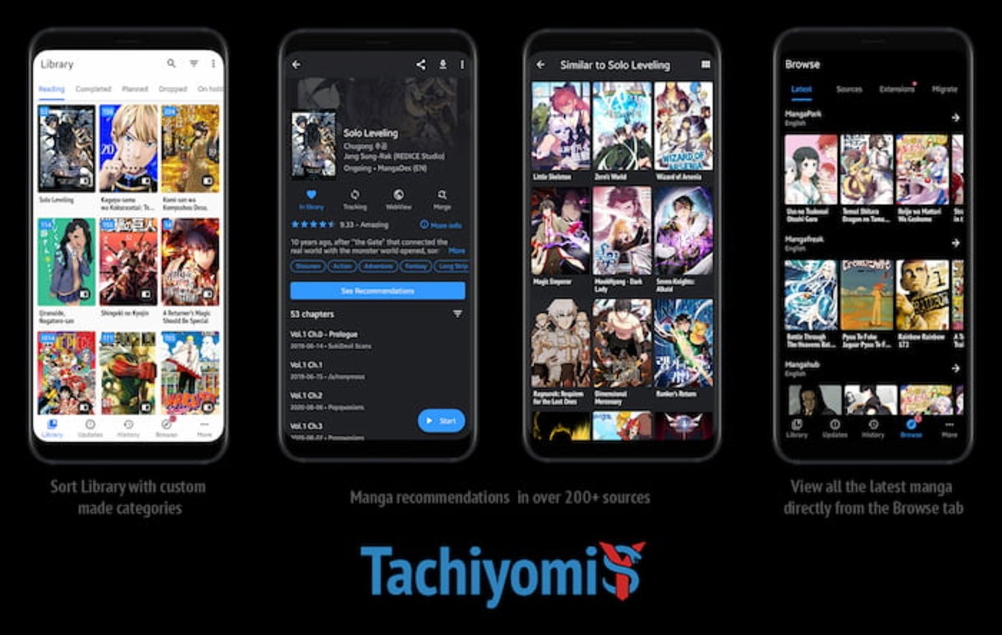 Aunque Tachiyomi no está disponible en la Play Store, sigue siendo una de las mejores opciones para leer mangas