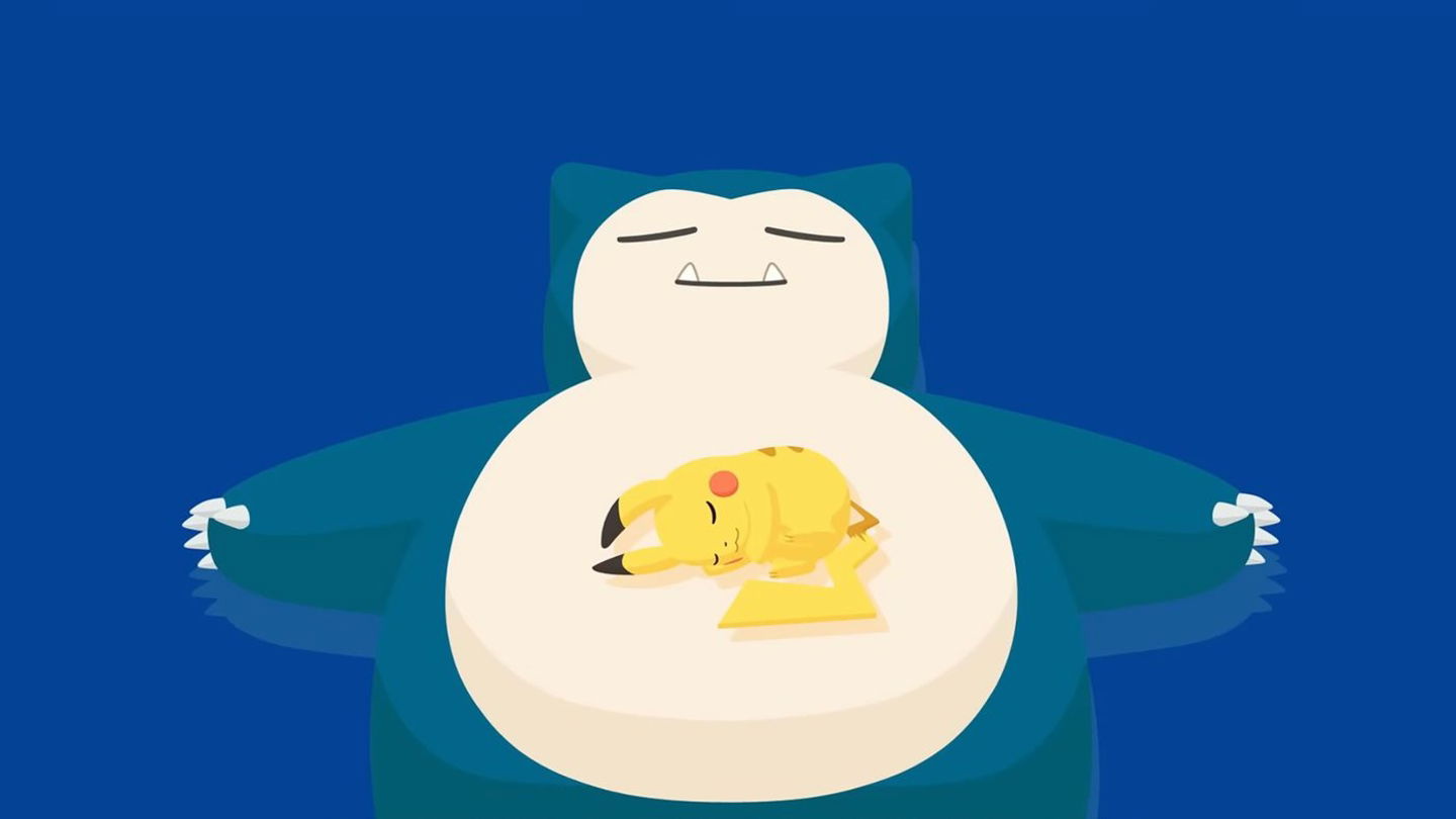 snorlax y pikachu pokémon sleep