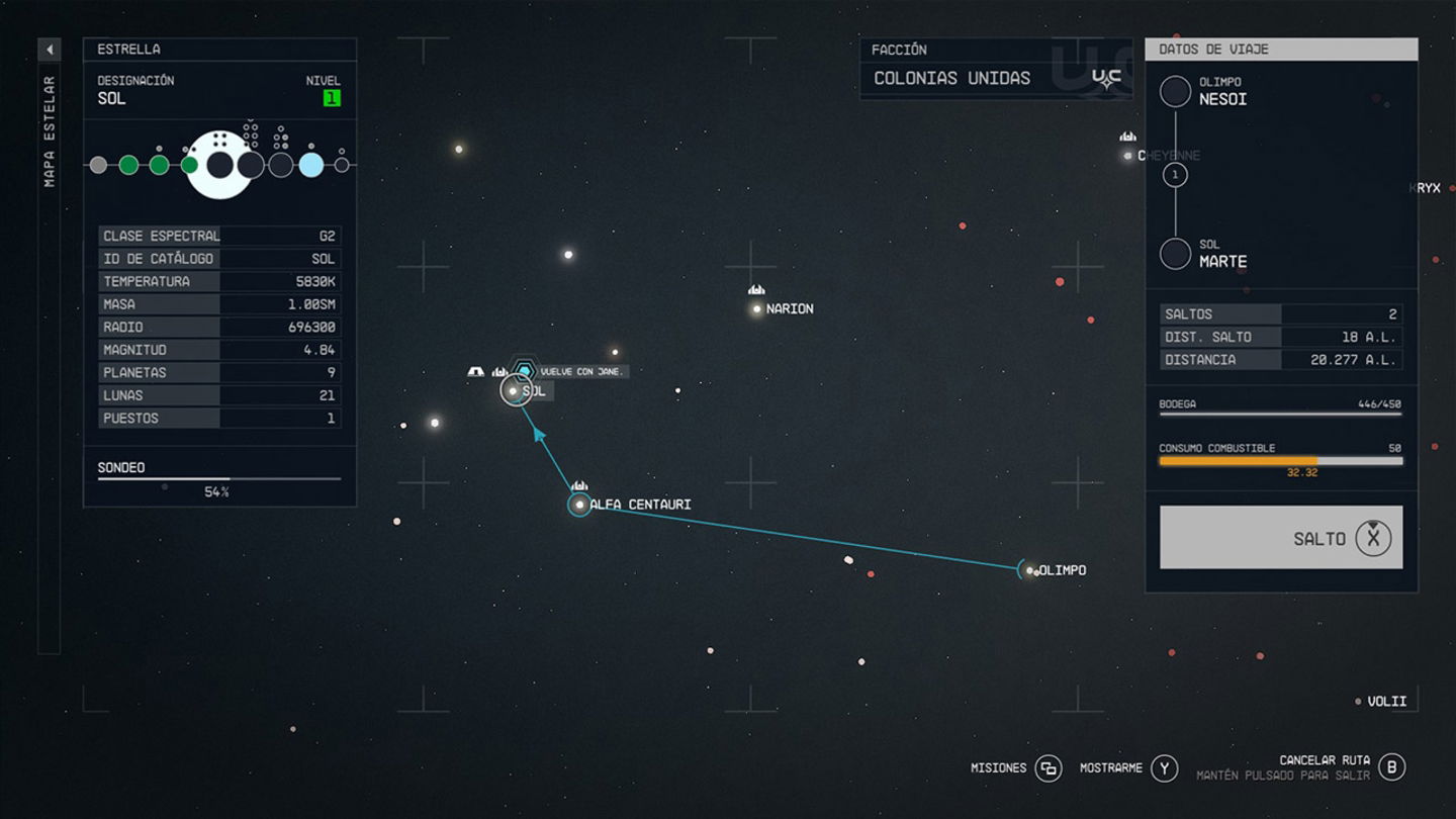 Realizar saltos gravitacionales nos costará combustible en Starfield