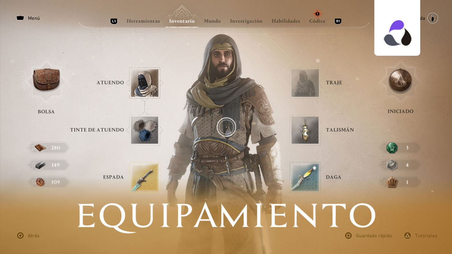 Equipamiento y cómo conseguir más atuendos o armas en Assassin's Creed Mirage