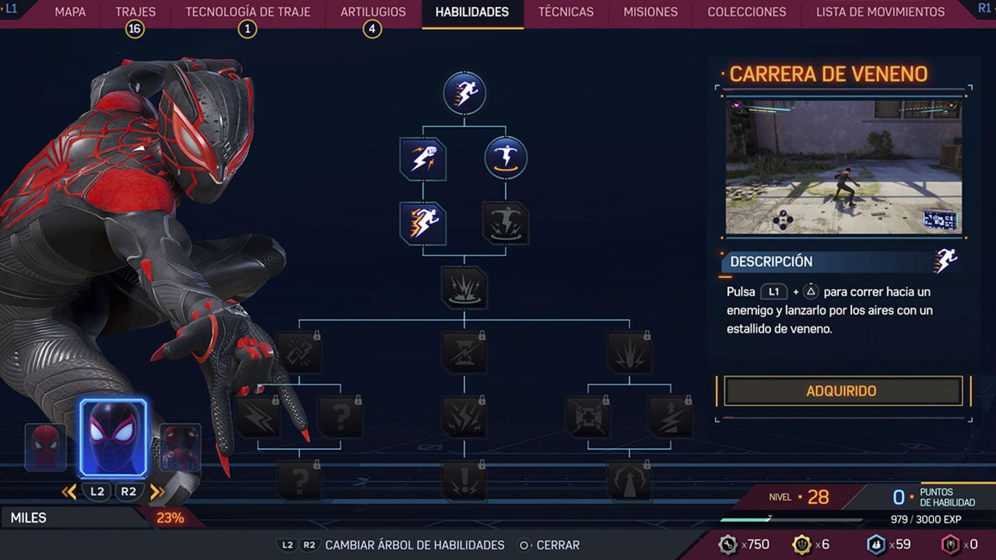 Miles Morales se centra en el veneno y su camuflaje principalmente en Spider-Man 2