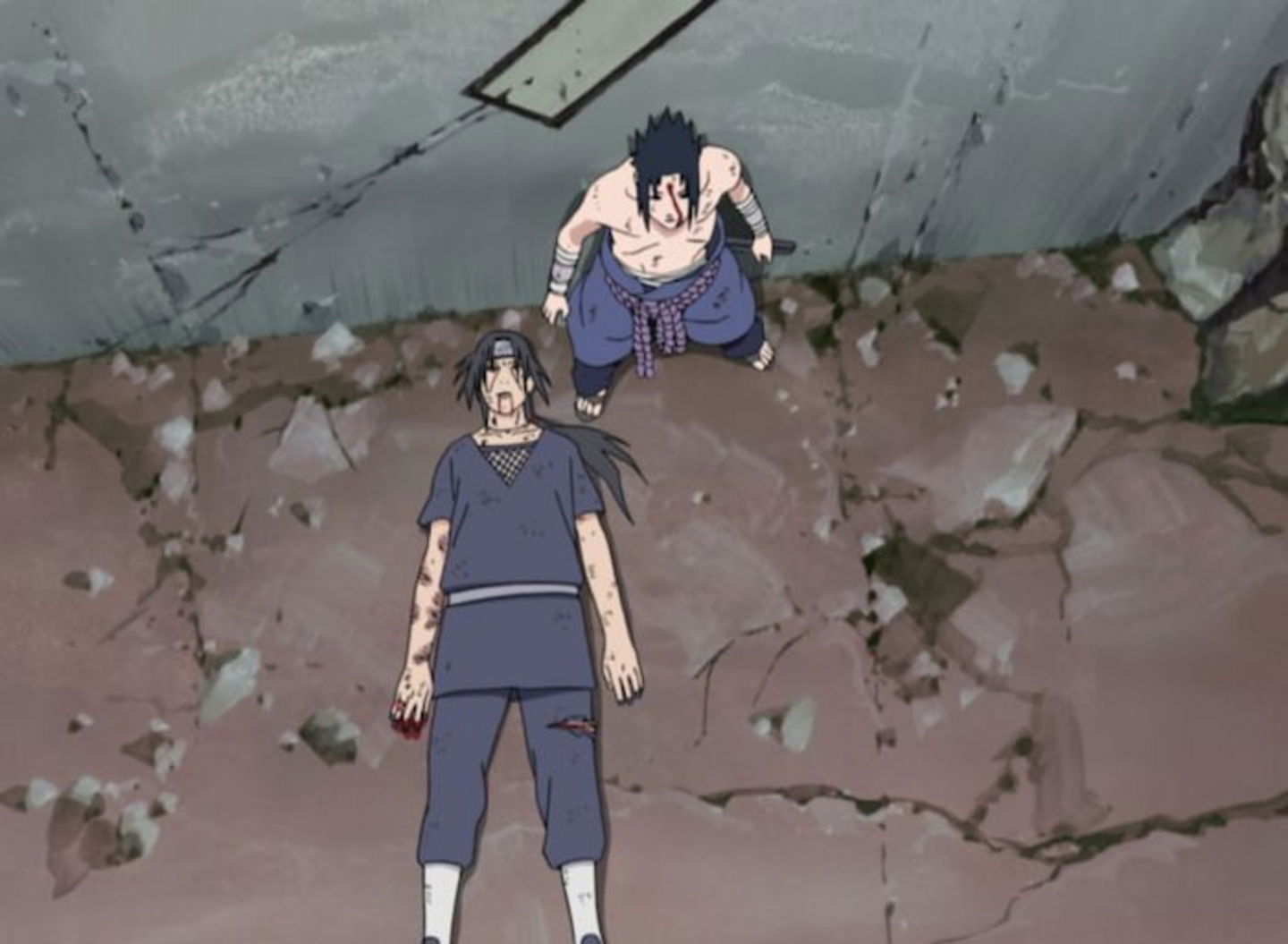 Sasuke e Itachi libraron un impresionante combate. Pero este último murió debido a su enfermedad