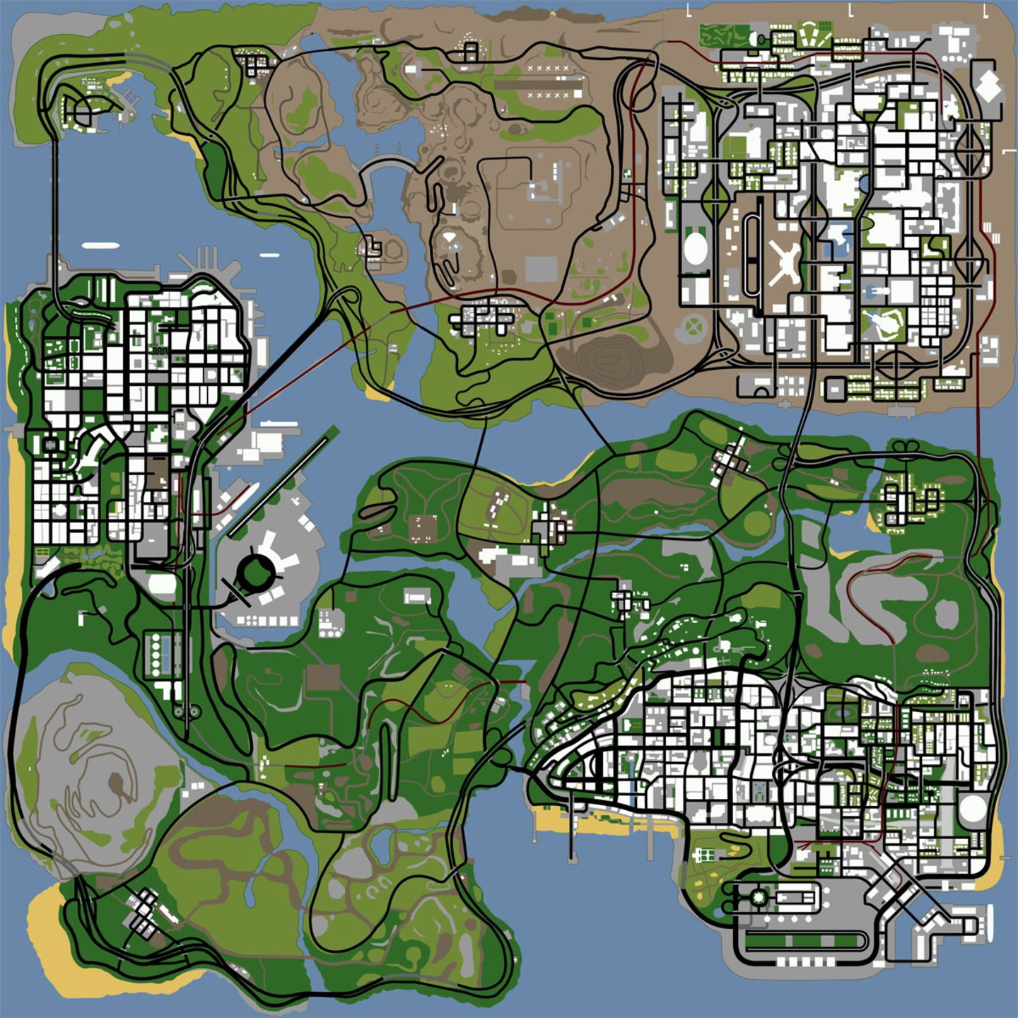 Mapa completo de GTA San Andreas