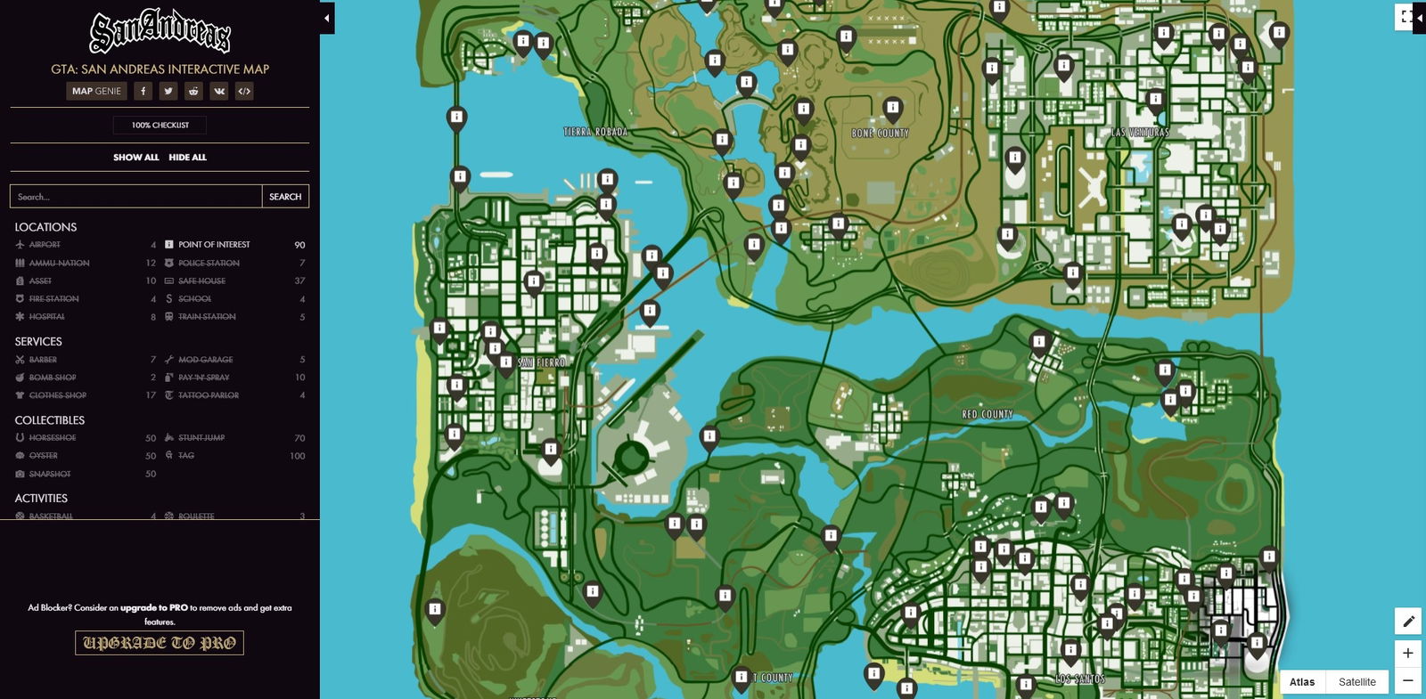 Mapa interactivo de GTA San Andreas