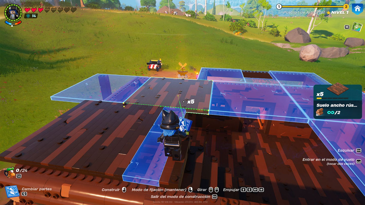 Podemos construir edificios con guía o ayuda de planos según mejoremos el puebo en LEGO Fortnite