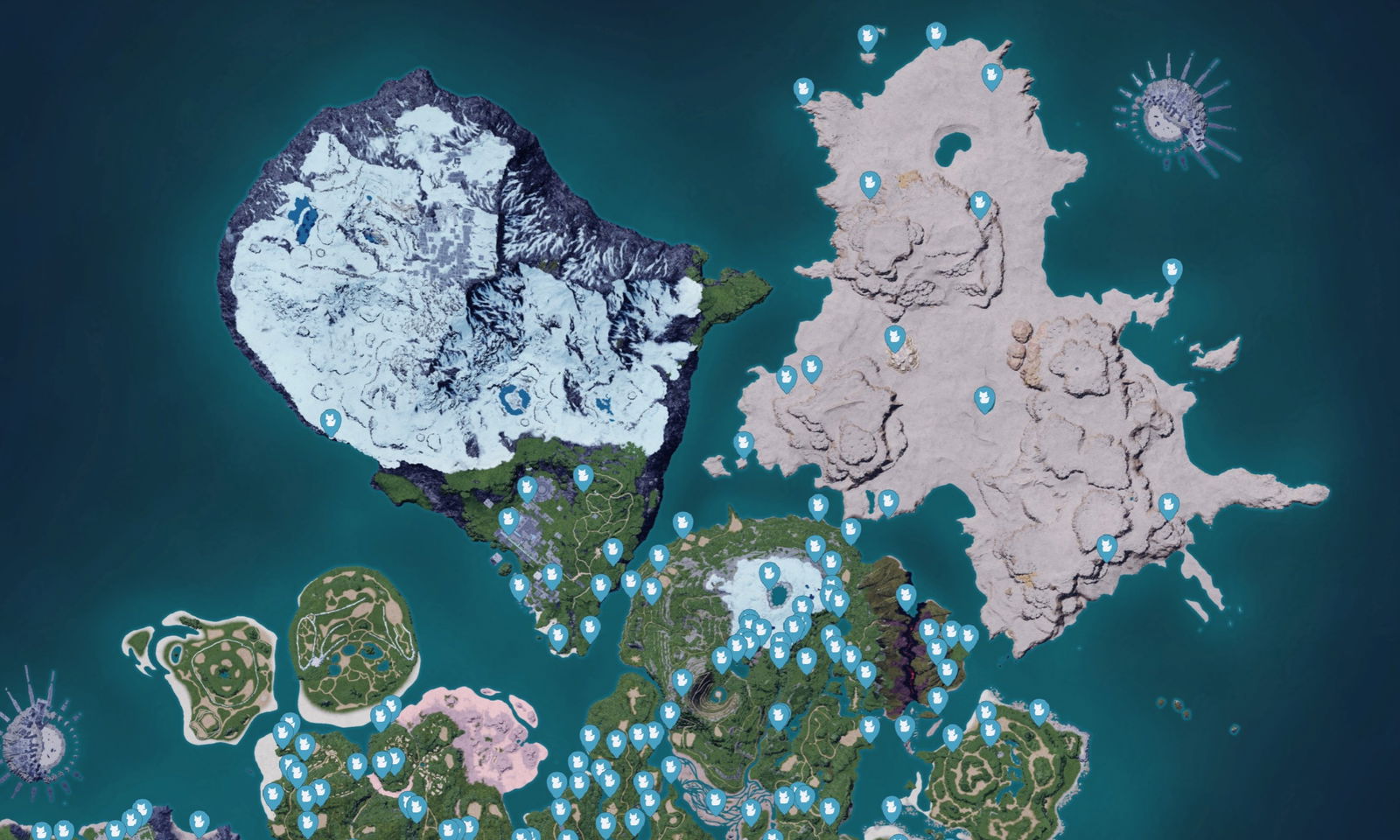 Localización de las estatuas de Lifmunk en el norte del mapa