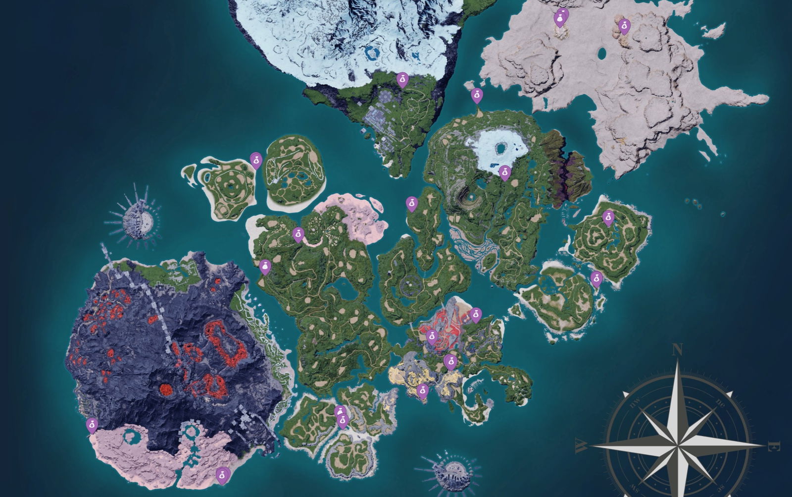 Localización de los comerciantes en el mapa de Palworld