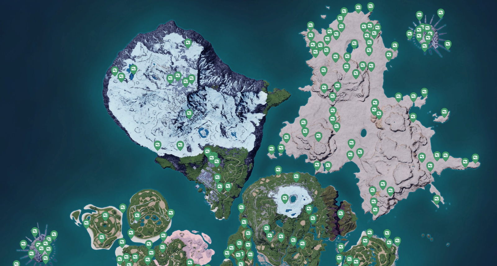 Localización de los posibles cofres al norte del mapa