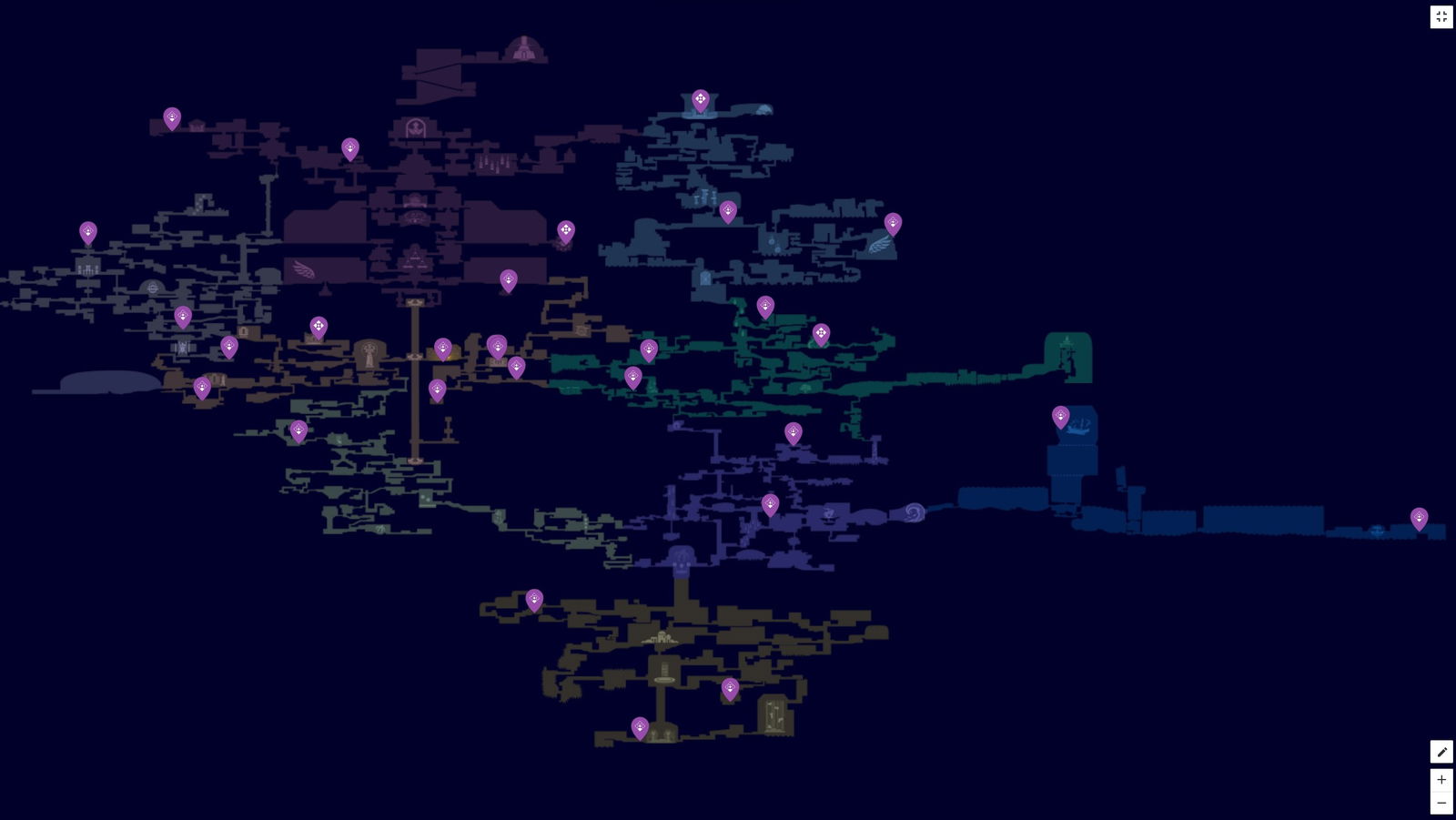 Localización de todos los pétalos y flores del Árbol de Soma en el mapa