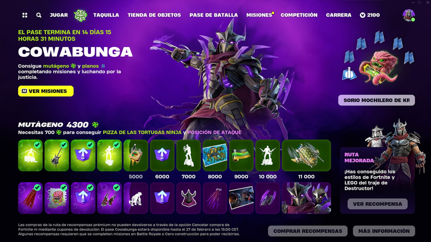 Evento Cowabunga de Las Tortugas Ninja en Fortnite: fechas, misiones y ...