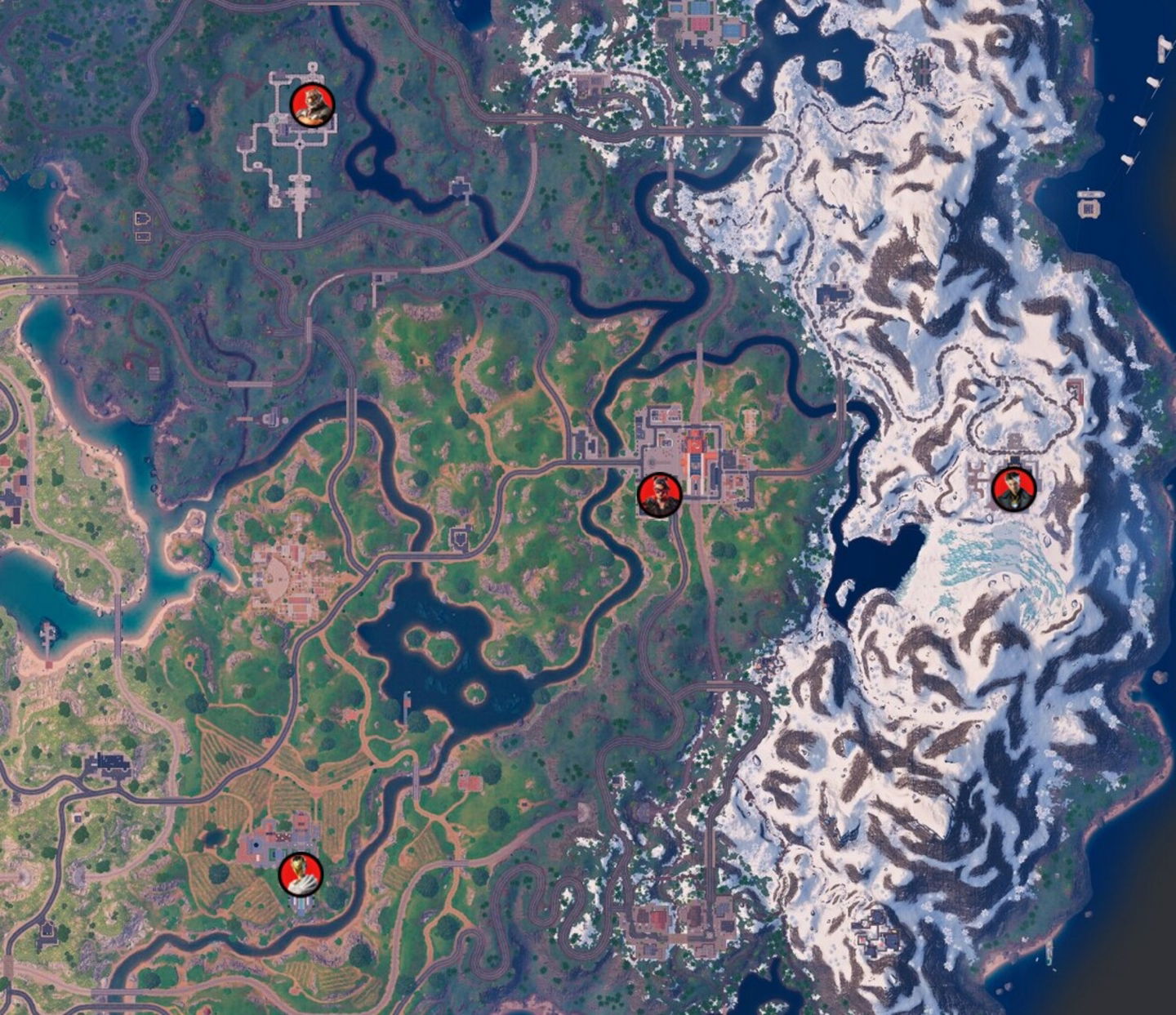 Localización de jefes en el mapa de Fortnite