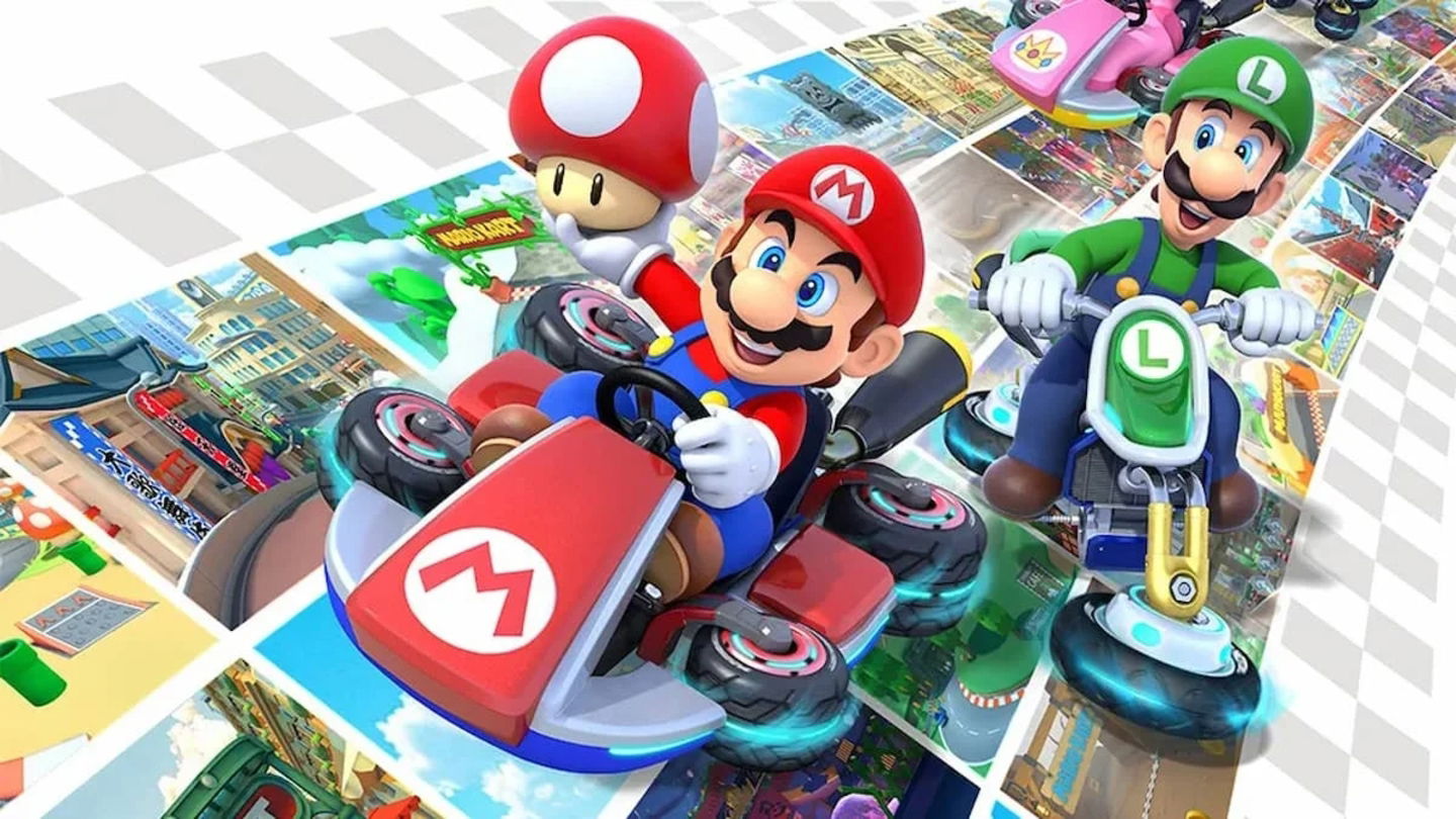 Luigi y Mario en Mario Kart