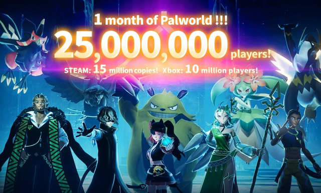 Palworld supera los 25 millones de jugadores en tan solo un mes