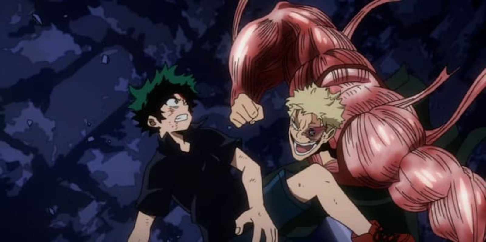 La batalla de Deku y Muscular fue una de las más sorprendentes que incluyó el arco del Viaje Escolar