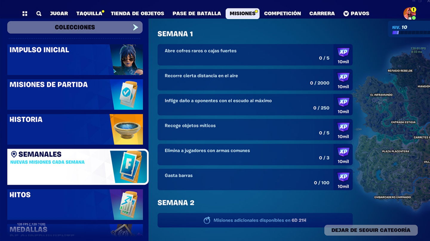 Las misiones de la primera semana ya están disponibles en Fortnite C5T2