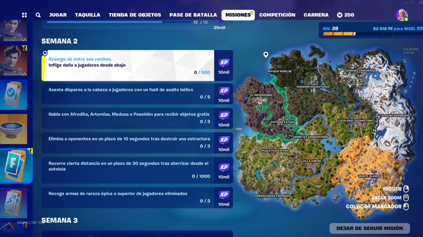 Las misiones de la semana 2 ya están disponibles en Fortnite