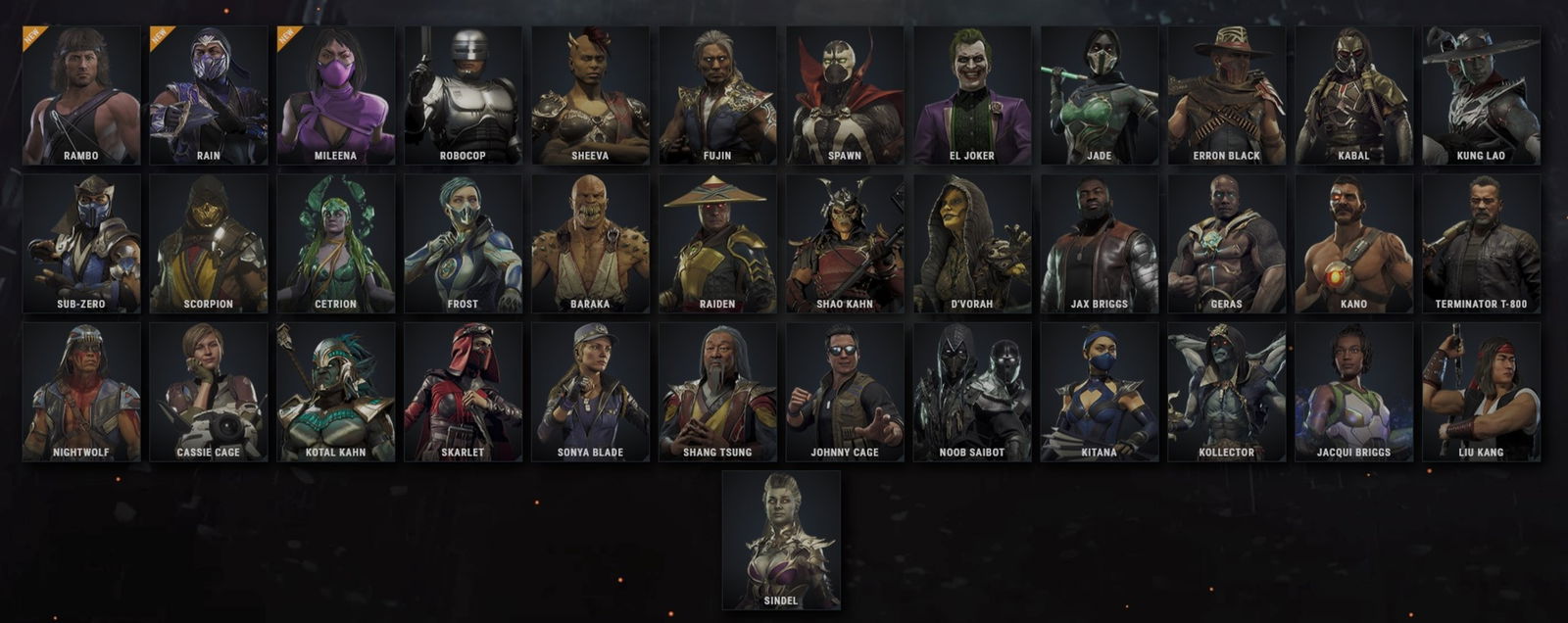 Plantel completo de personajes de MK11