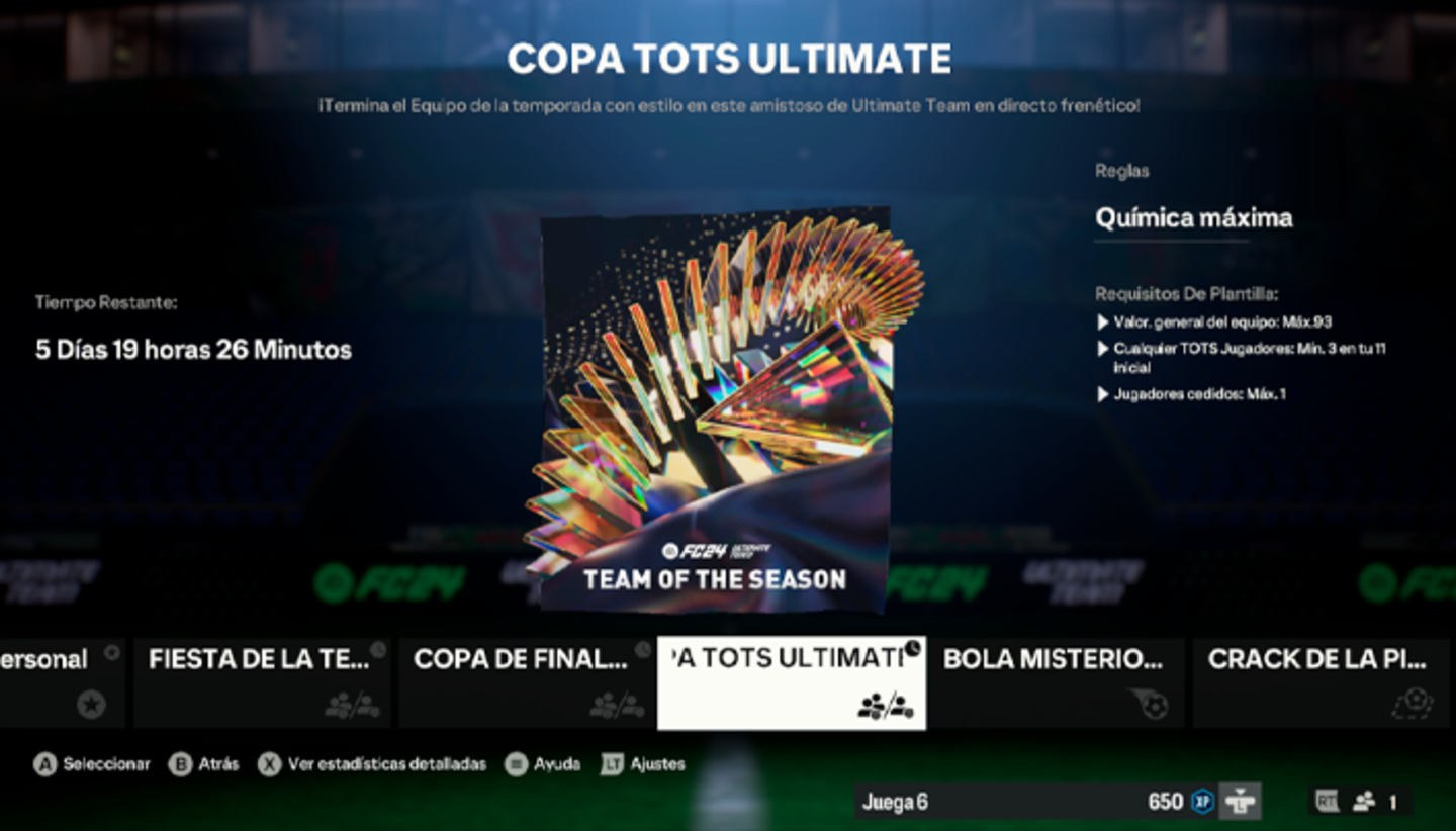 EA Sports FC 24 Ultimate Team: consigue 3 sobres de TOTS asegurado en solo 6 partidos