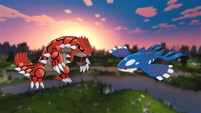 Un jugador de Minecraft crea una impresionante figura de Kyogre y Groudon