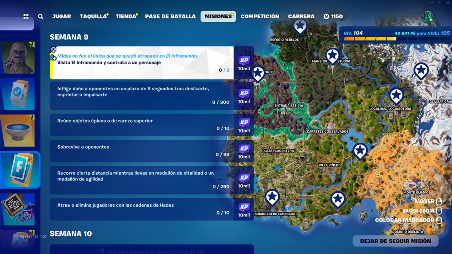 Las misiones de la semana 9 ya están disponibles en Fortnite C5T2