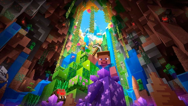 Un jugador de Minecraft descubre una impresionante cueva natural mientras exploraba