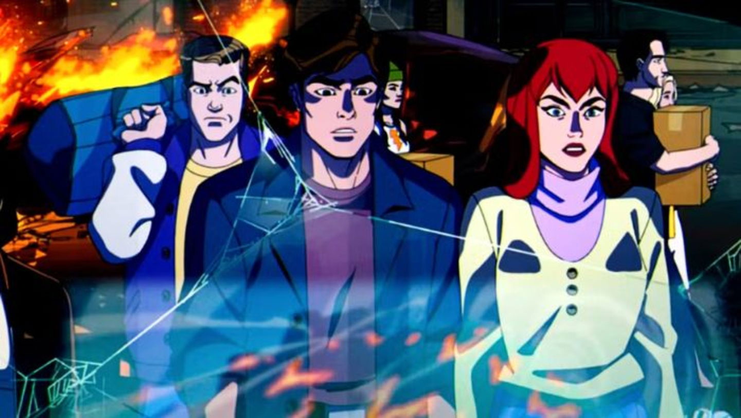 Peter Parker acompañado de Mary Jane en el episodio #10 de X-Men '97