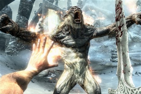 Un oso salva a un jugador de Skyrim de morir a manos de un Troll de la Escarcha