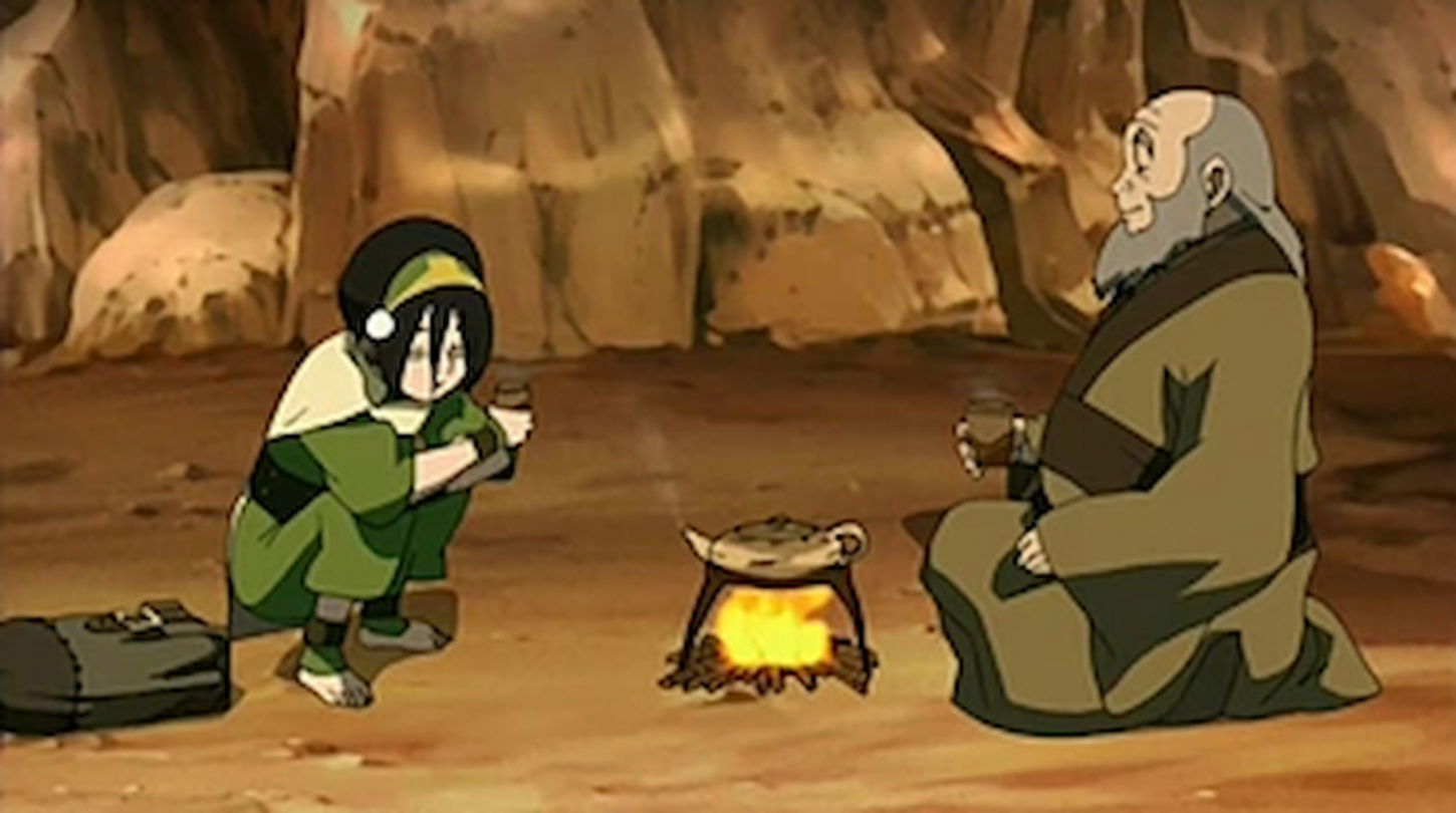 En este episodio, el tío Iroh aconseja a Toph para que aprenda a tratar con los demás