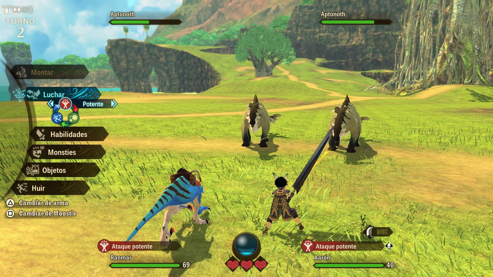 Sistema combate Monster Hunter Stories