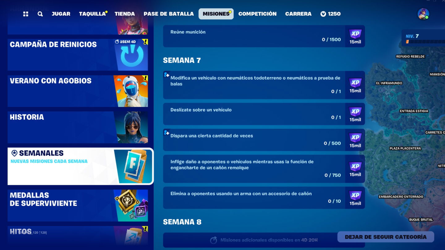 Las misiones de la semana 7 ya están disponibles en Fortnite C5T3