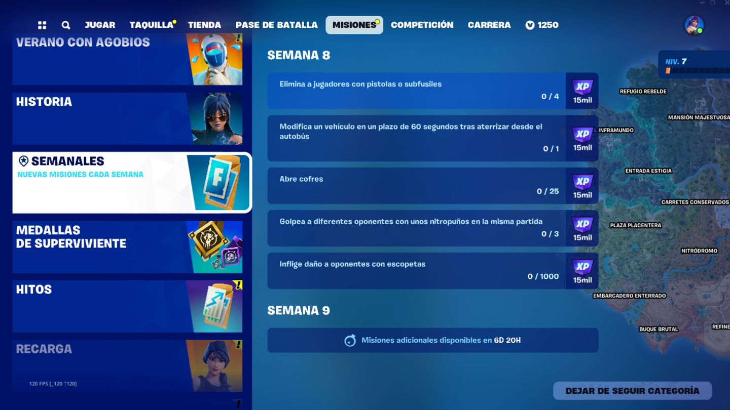 Las misiones de la semana 8 ya están disponibles en Fortnite C5T3