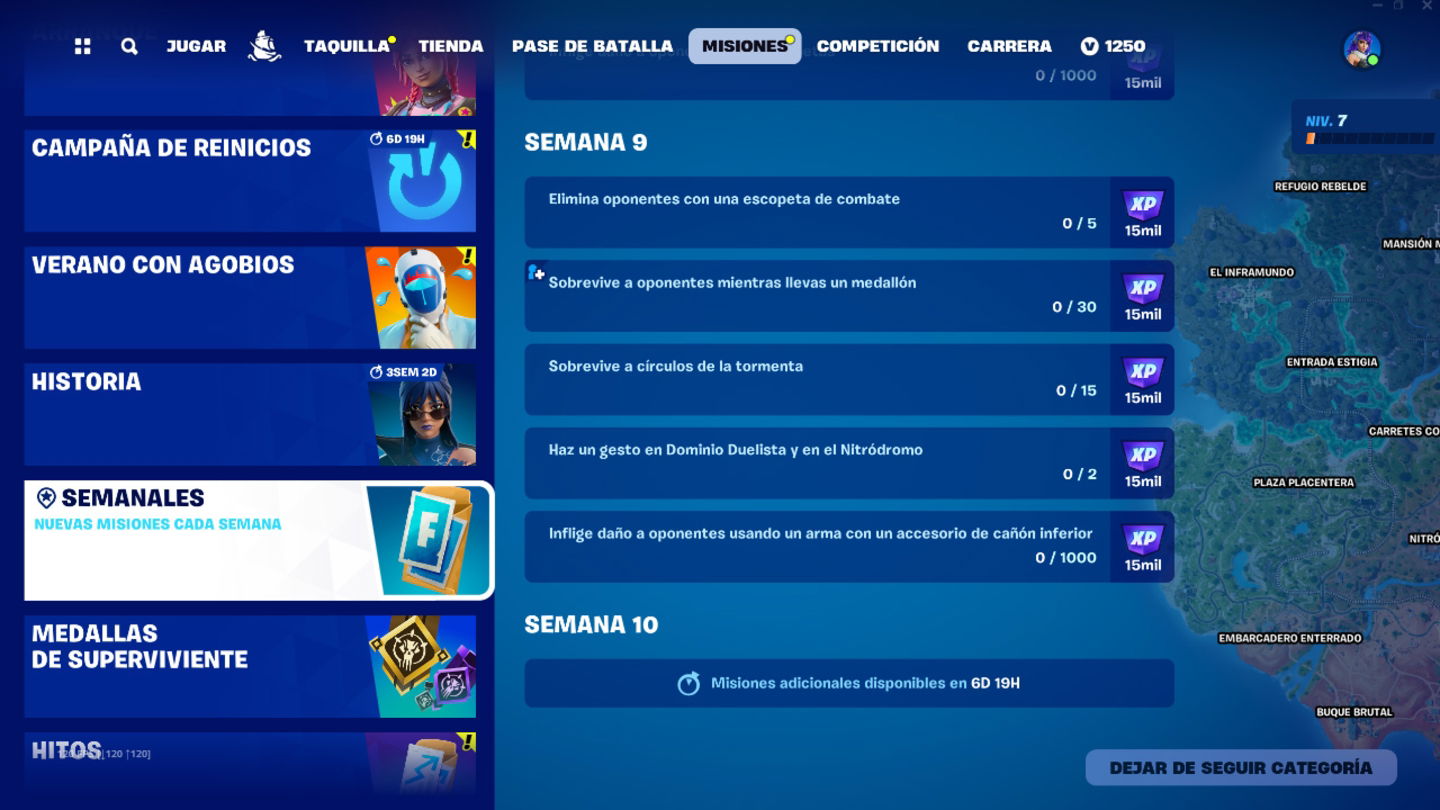 Las misiones de la semana 9 ya están disponibles en Fortnite C5T3