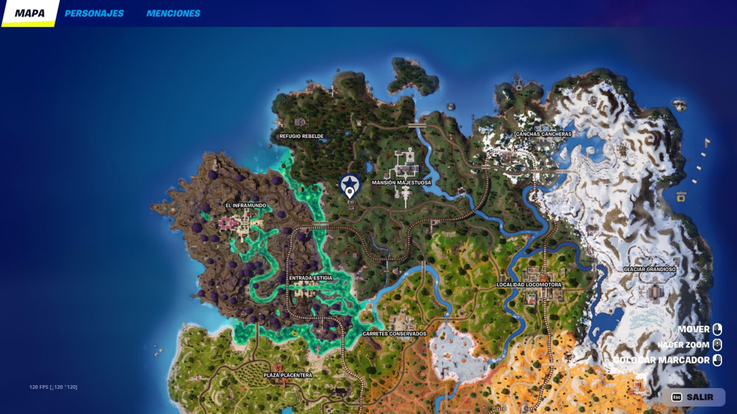 Localización del cañón remolque en el mapa de Fortnite C5T3