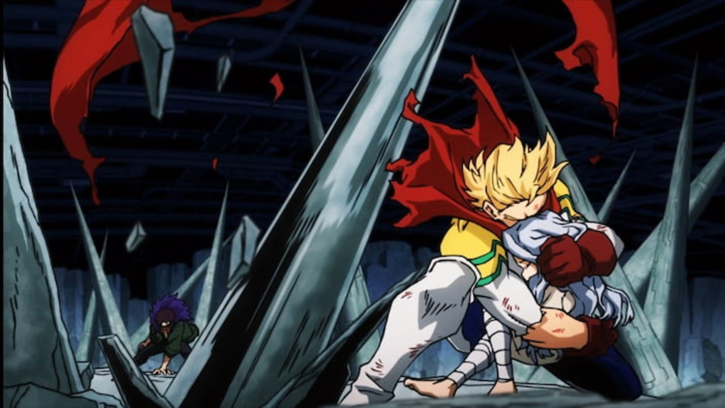 Mirio no dudó en proteger a Eri y enfrentar a Overhaul, incluso tras haber perdido sus poderes