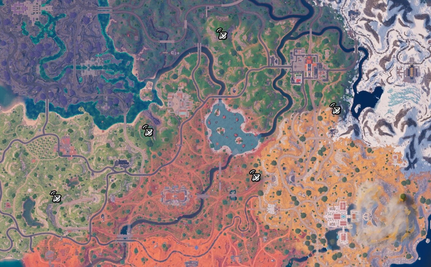 Todas las estaciones meteorológicas en Fortnite C5T3