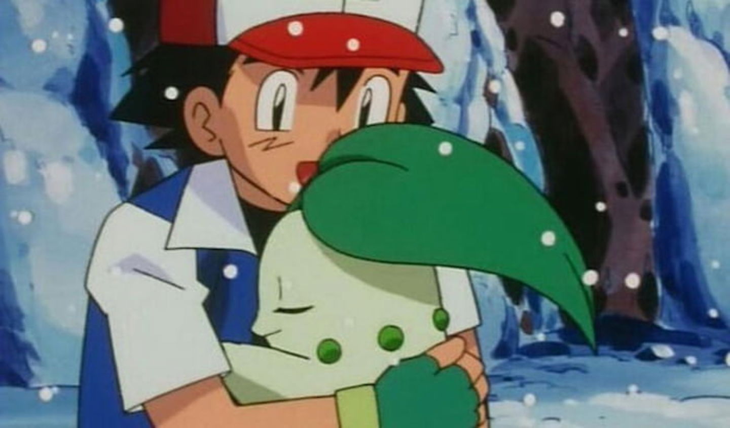 Ash rescató a Chikorita y esta se terminó encariñando demasiado con él