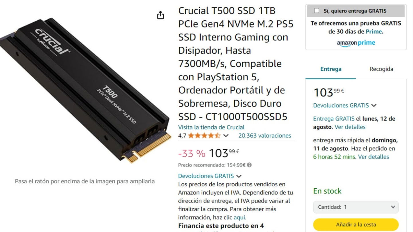 Crucial T500 - SSD oferta