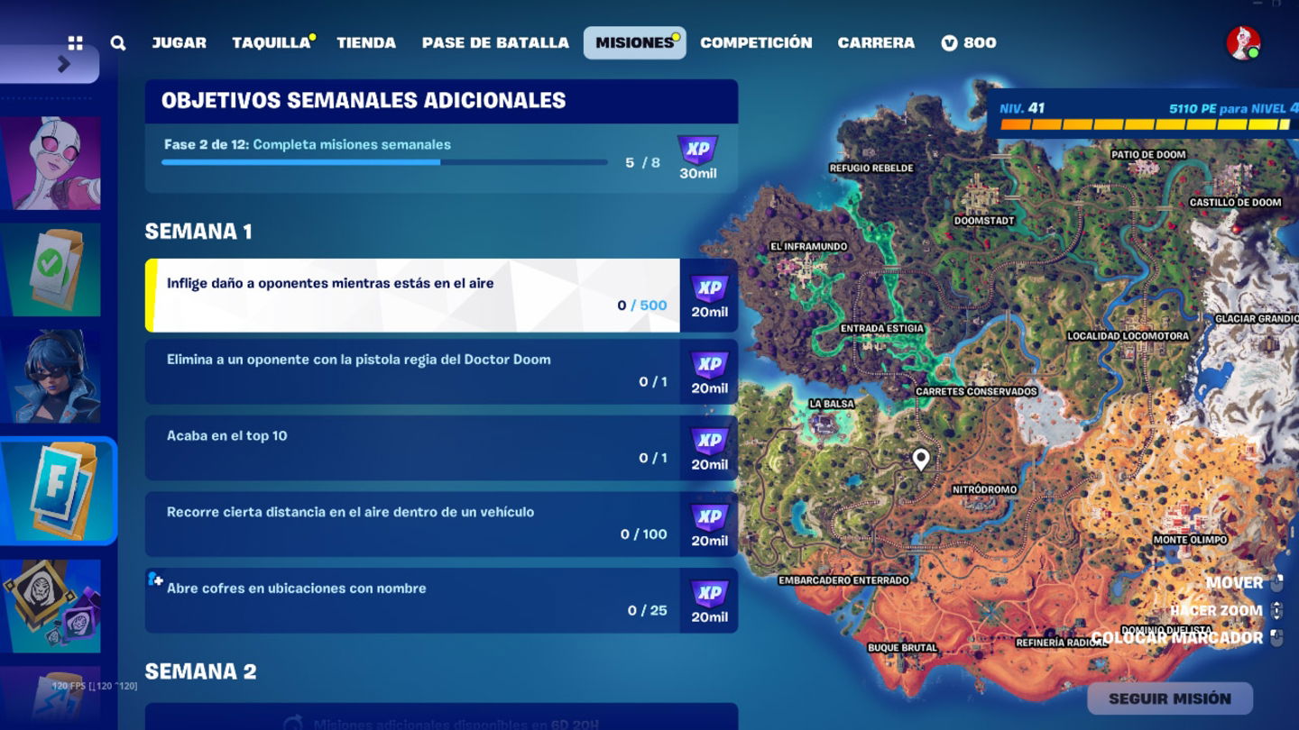 Las misiones de la semana 1 ya están disponibles en Fortnite C5T4