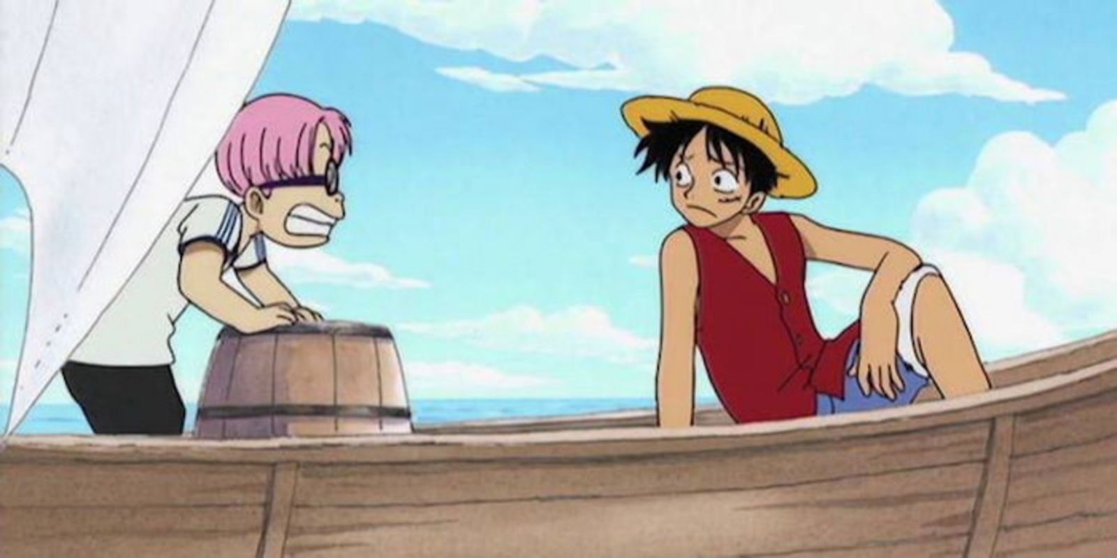 Luffy y Koby tienen una rivalidad natural debido a los bandos a los que pertenecen
