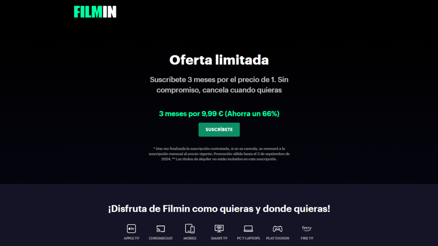 Oferta de verano 2024 Filmin