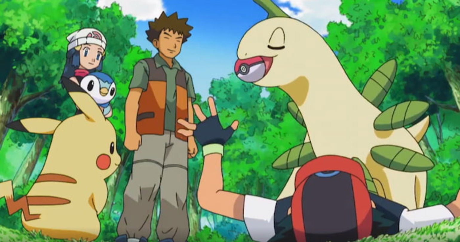 Tras evolucionar, Bayleef aplastaba a Ash cuando intentaba abrazarlo