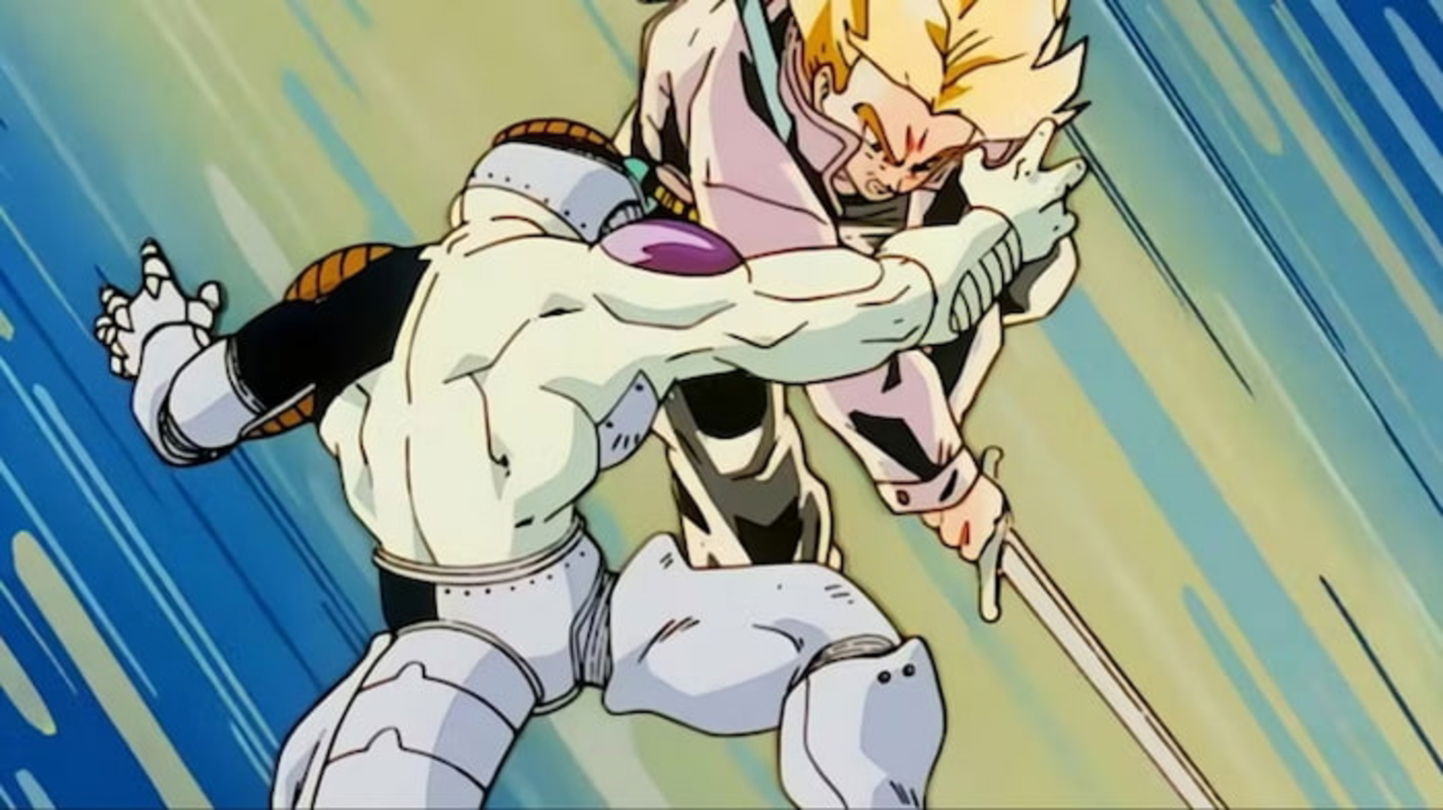 Trunks del futuro destruyó a Freezer con su espada