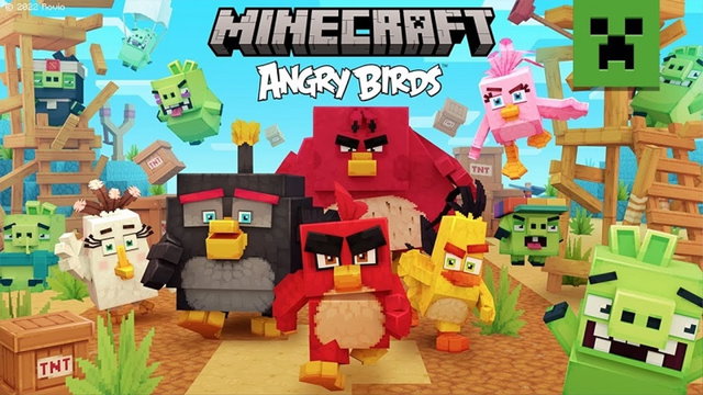 Recrean a los Angry Birds en Minecraft gracias a las vagonetas