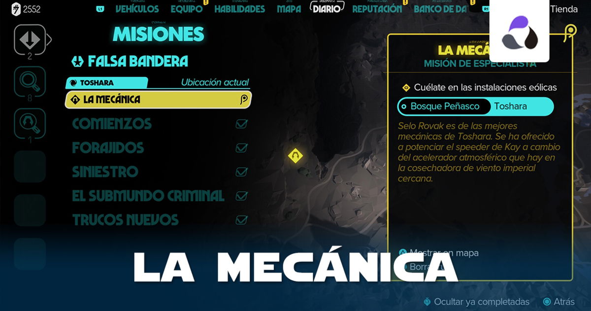 Completar La mecánica en Star Wars: Outlaws y sus recompensas