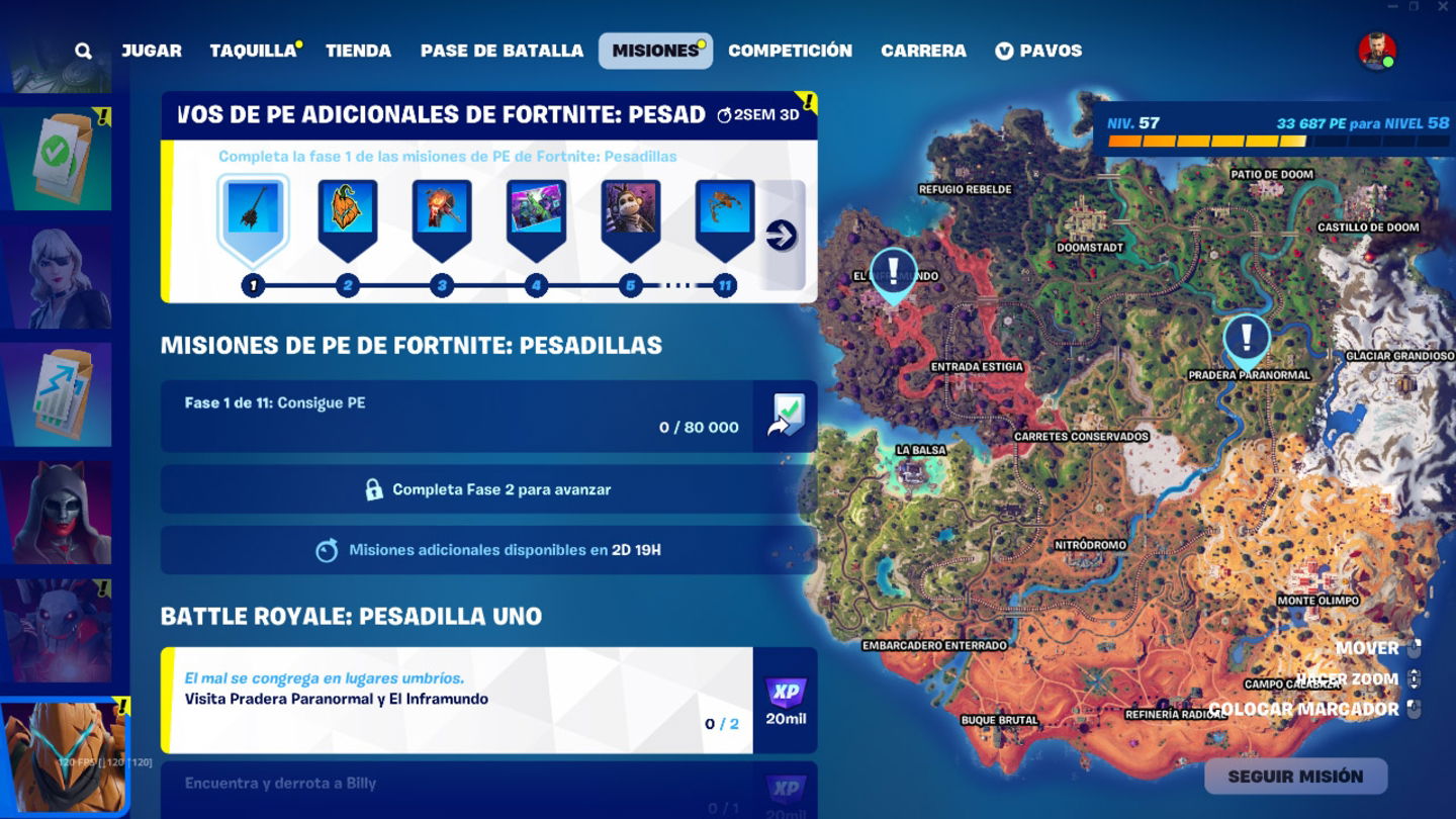 Fortnitemares nos trae misiones para varios modos de juego dentro de Fortnite