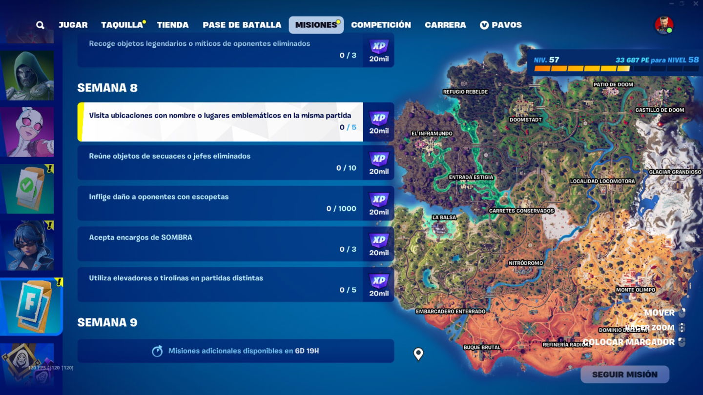 Las misiones de la semana 8 ya están disponibles en Fortnite C5T4